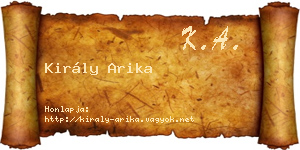 Király Arika névjegykártya